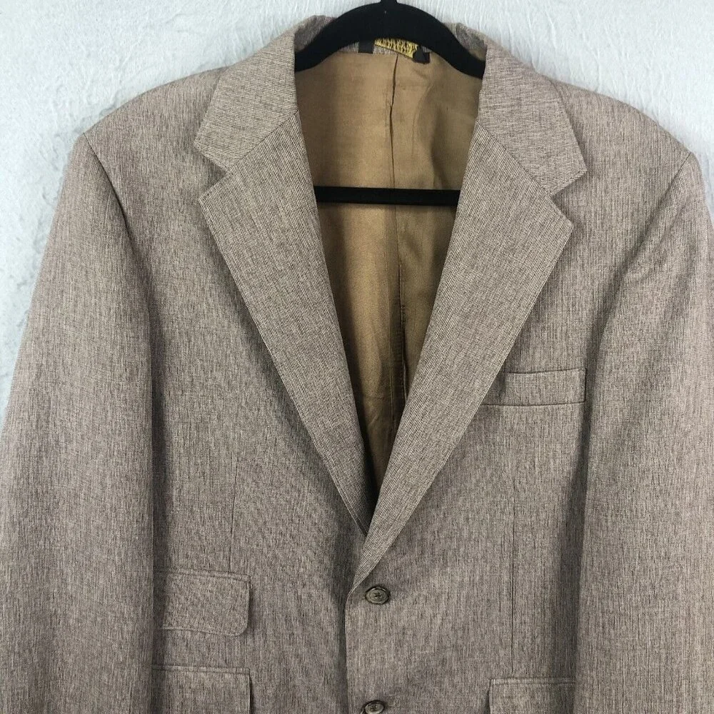 Vintage Levis Blazer Coat Mens 42L Long Brown Knit Sport Coat Jacket Retro